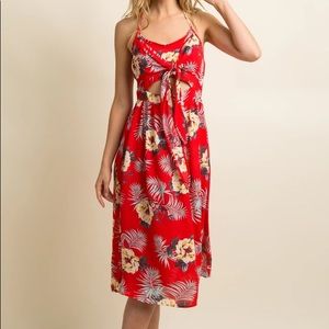 Pinkblush red halter cutout dress